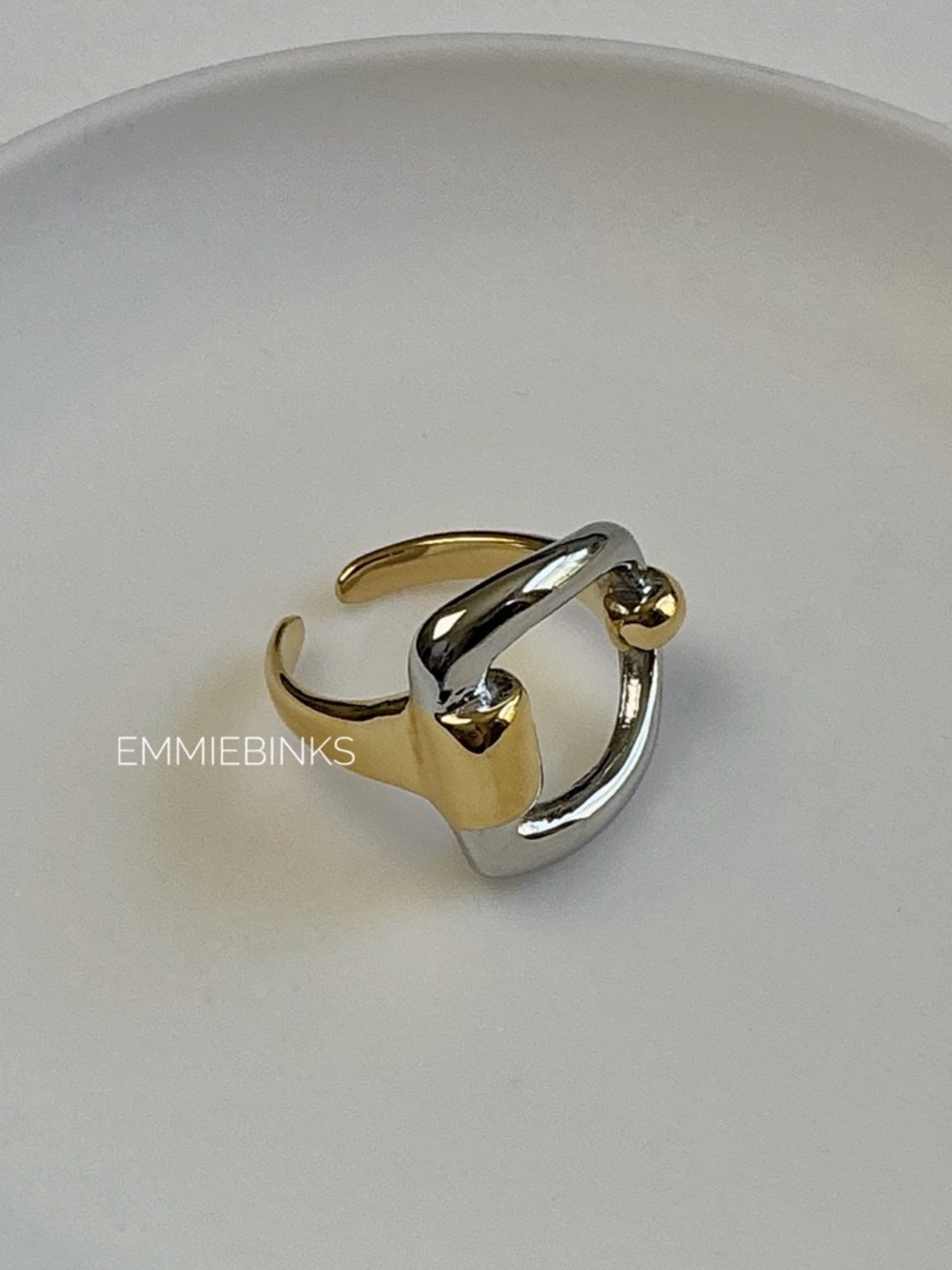 New Revolve 2Tone Bit Ring ~ Vintage Horse Bit Vibes ~ Statement Ring - Picture 2 of 14